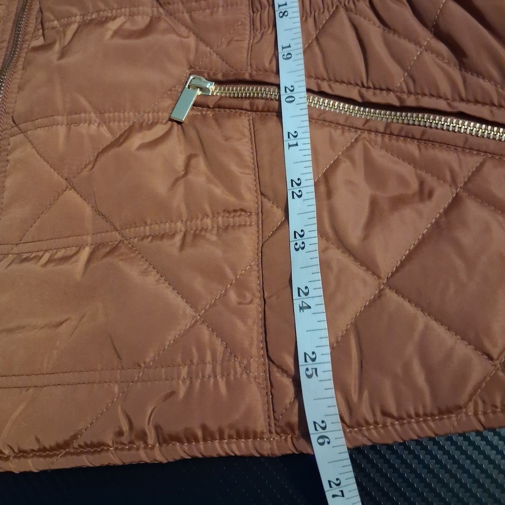 NWT Ashley Stewart‎ Plus Size 18/20 Quilted Puffer Jacket Cognac Brown Zip Up - Picture 11 of 11